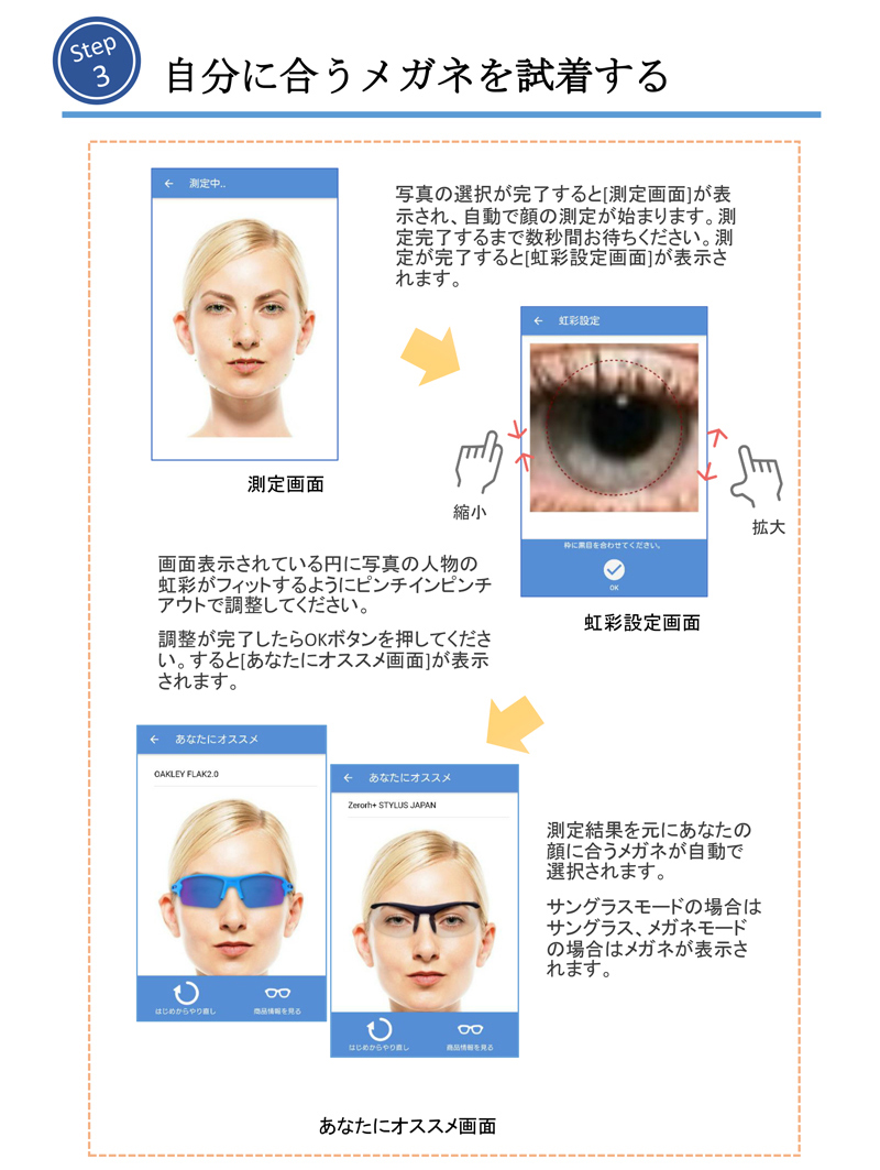 Fact Measure ファクトメジャー Ios Android対応 金栄堂 顔型計測 メガネ サングラス アプリケーション