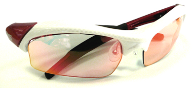 【美品】SWANS WARRIOR WA-5M-spec-C-WRD スポーツ SWANS(スワンズ)ゴルフグラス WA-5M SPEC-C カーボンホワイト/レッド